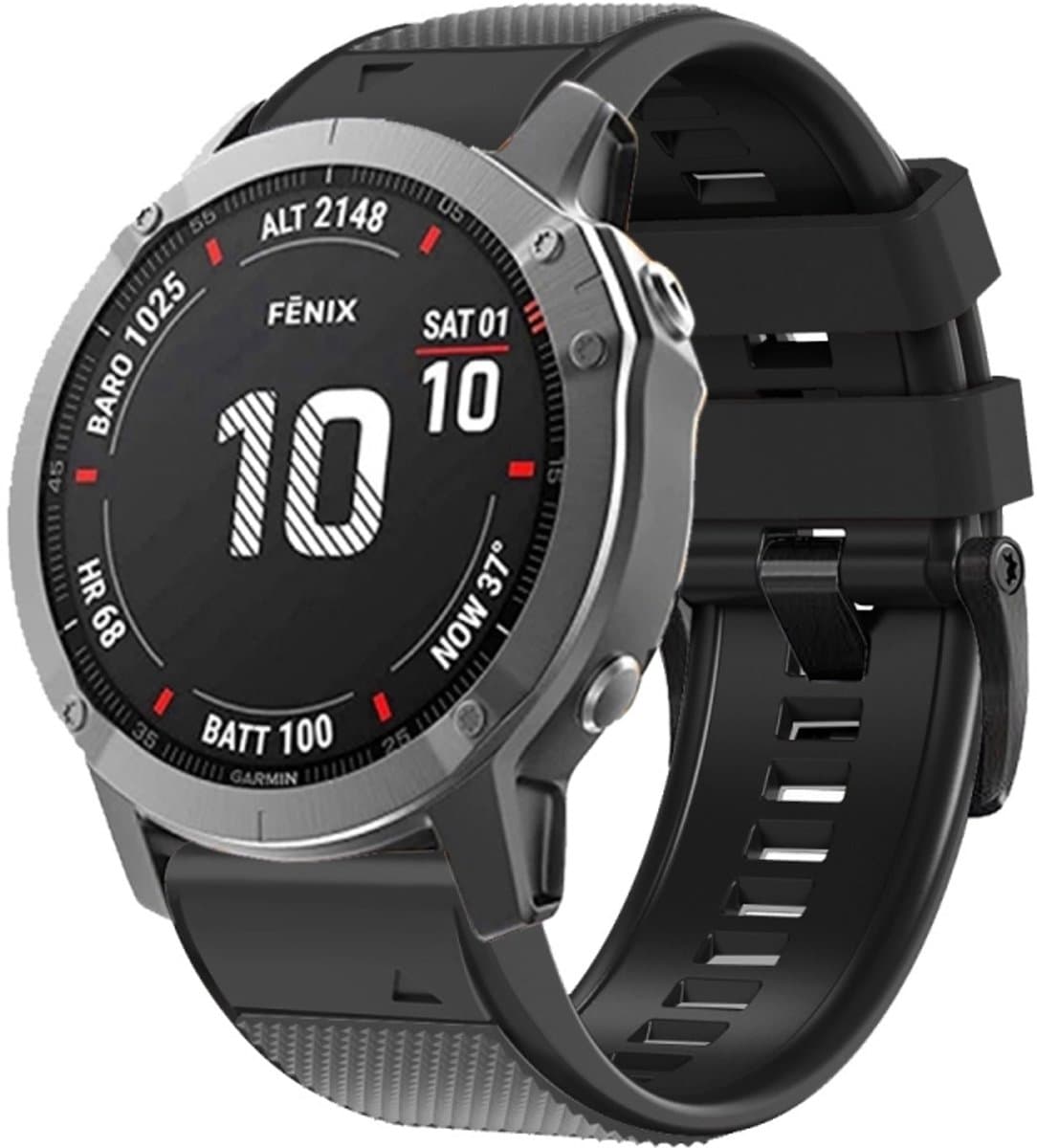 Voor Garmin Fenix 7 Pro 22 mm schroefgesp diamant textuur twee kleuren siliconen horlogeband (zwart)