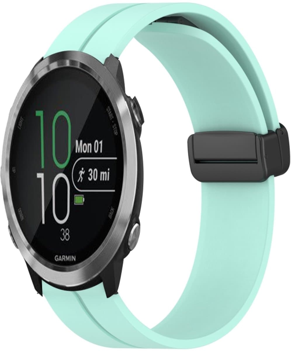 Voor Garmin Forerunner 645 Muziek 20mm Effen Kleur Magnetische Sluiting Siliconen Horloge Band (Teal)