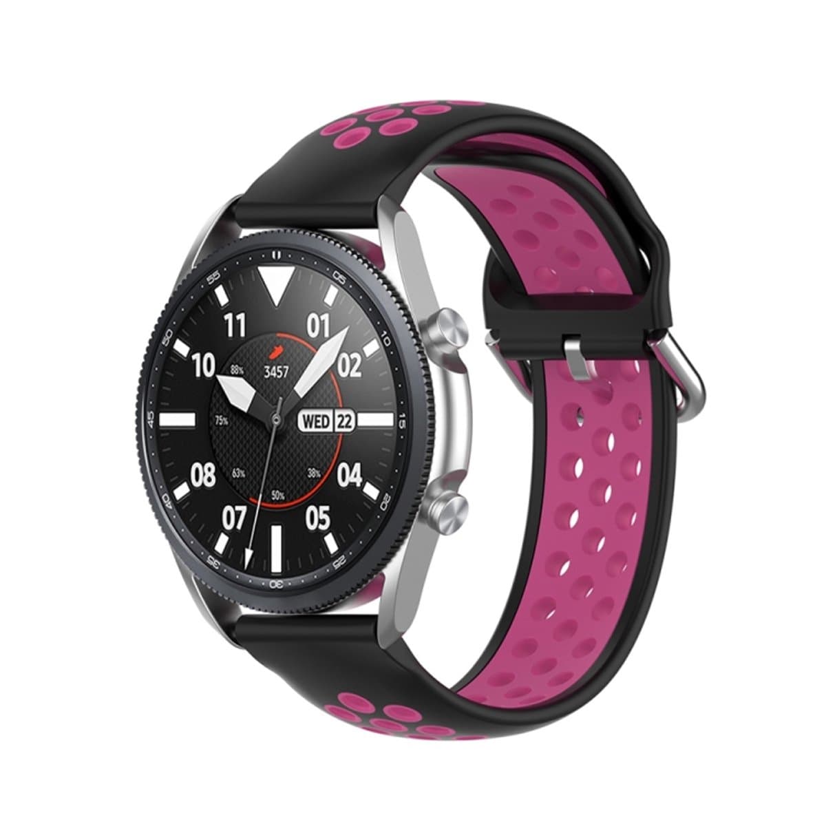 Voor Galaxy Watch 3 45 mm siliconen sportband in effen kleur, maat: gratis maat 22 mm (donkerblauw)
