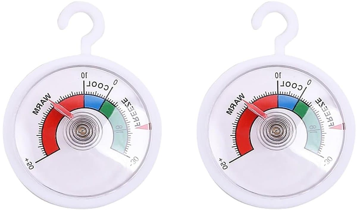 Set van 2 Analoge Koelkastthermometers voor Vriezer en Koelkast -30°C tot +50°C, Ideaal voor Wijnopslag, Voedselbewaring en Energiebesparing