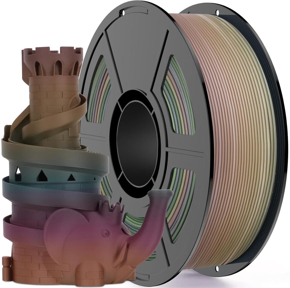 PLA 3D Printer Filament - 3D Print Materiaal - 3D Prints Maken - Matte Regenboog Gradiënt - 1KG - Veelkleurig