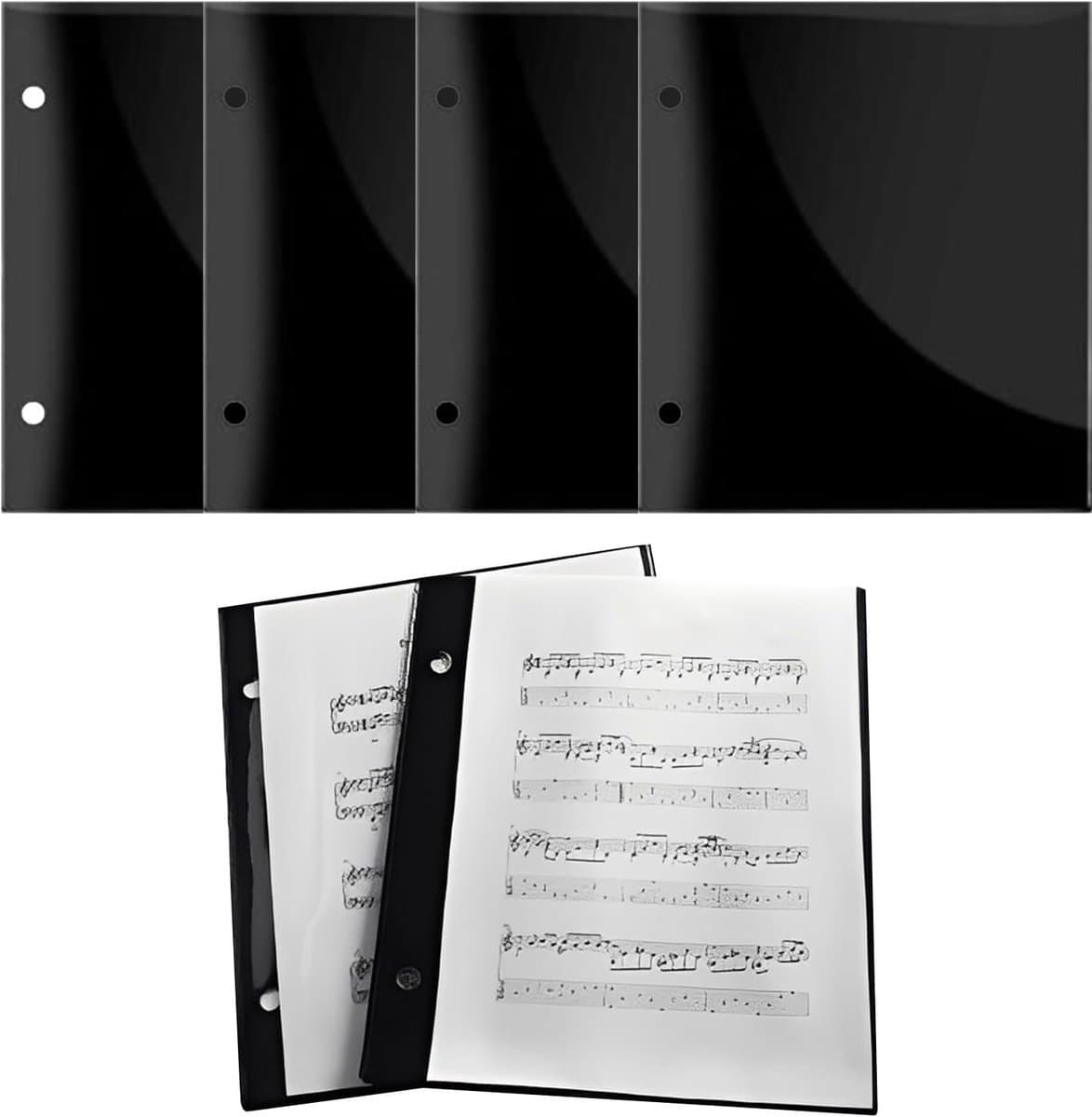 Muziekmap - Bladmuziek map - Muziek organiseren - Duurzaam PVC materiaal - A4 formaat - Zwart