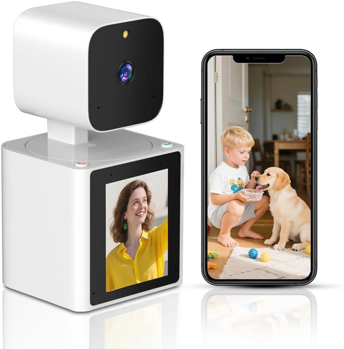Beveiligingscamera Binnen - Huisdier Camera - Thuis Bewaken - One-Touch Videogesprek - 1080P HD - Wit