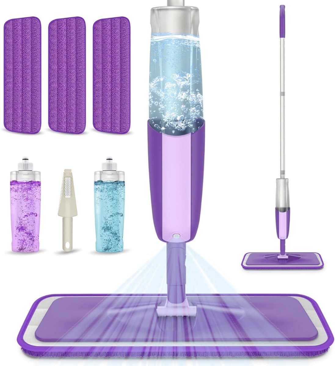 MMP® Dweil met spray - Dweil - Mop - Paars - 15cm x 12cm x 2cm