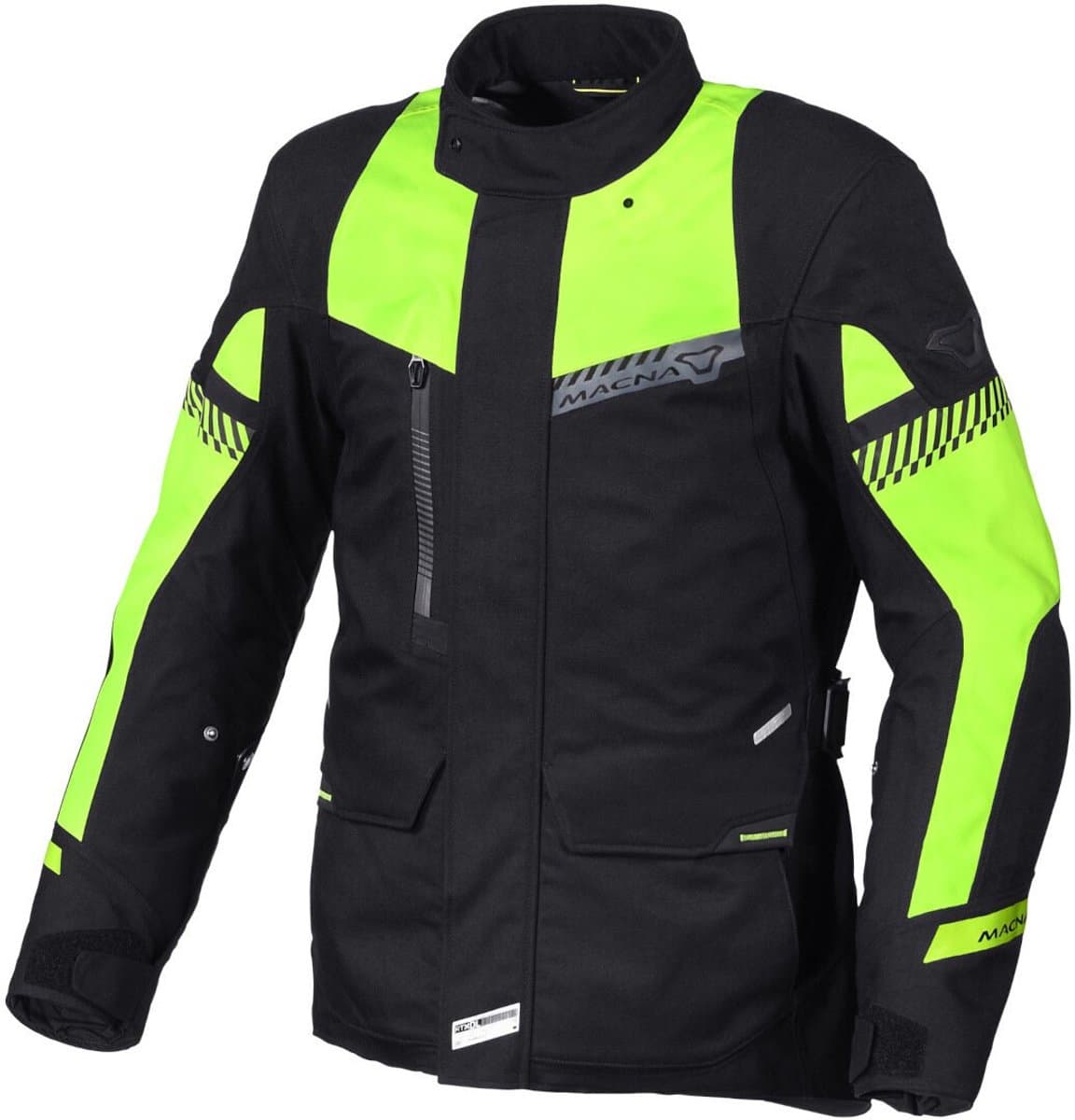 Macna Aspire WP Zwart Gele Waterdichte Textieljas - Jas