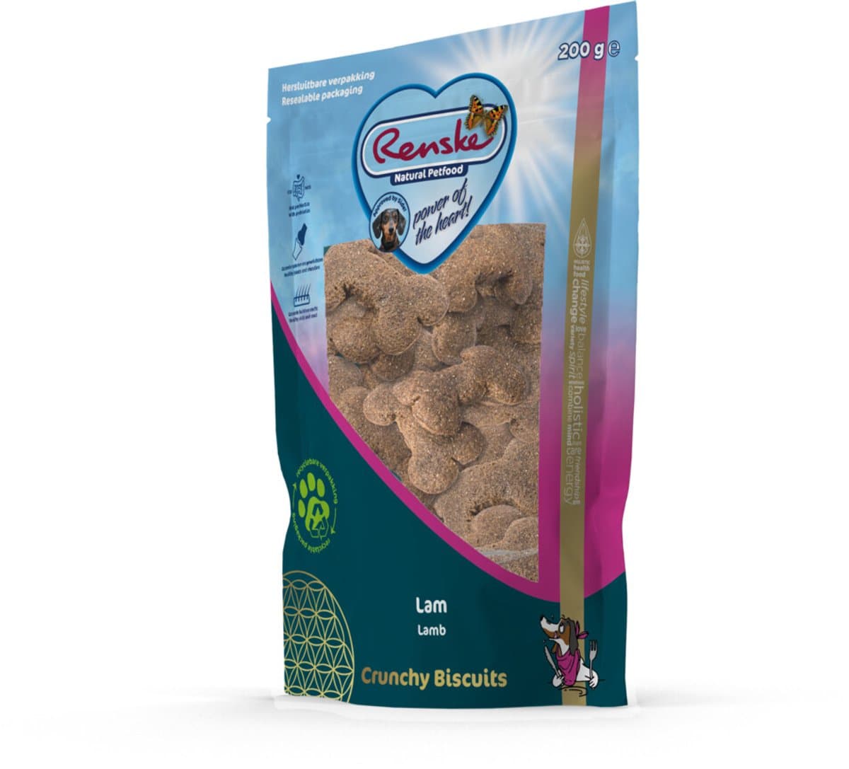 Renske Gezonde Beloning Crunchy Hondensnack Lam - 6 x 200 gr - Voordeelverpakking