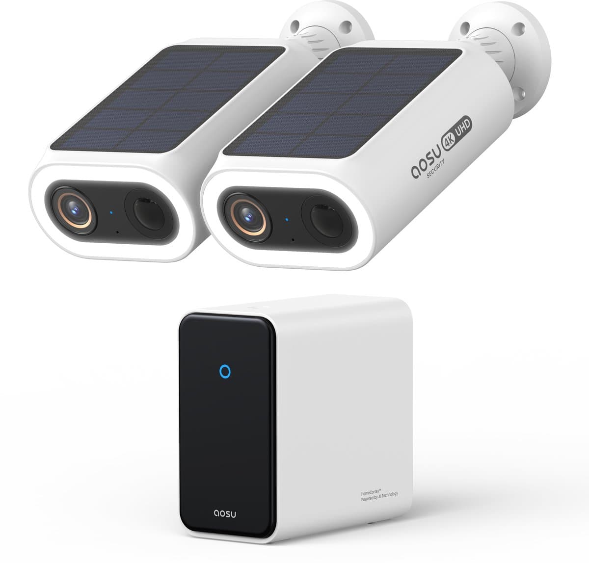 AOSU 4K SolarCam P1 Max - 2 Beveiligingscamera's - Gezichtsherkenning - Zonne-energie - 2-Weg Audio