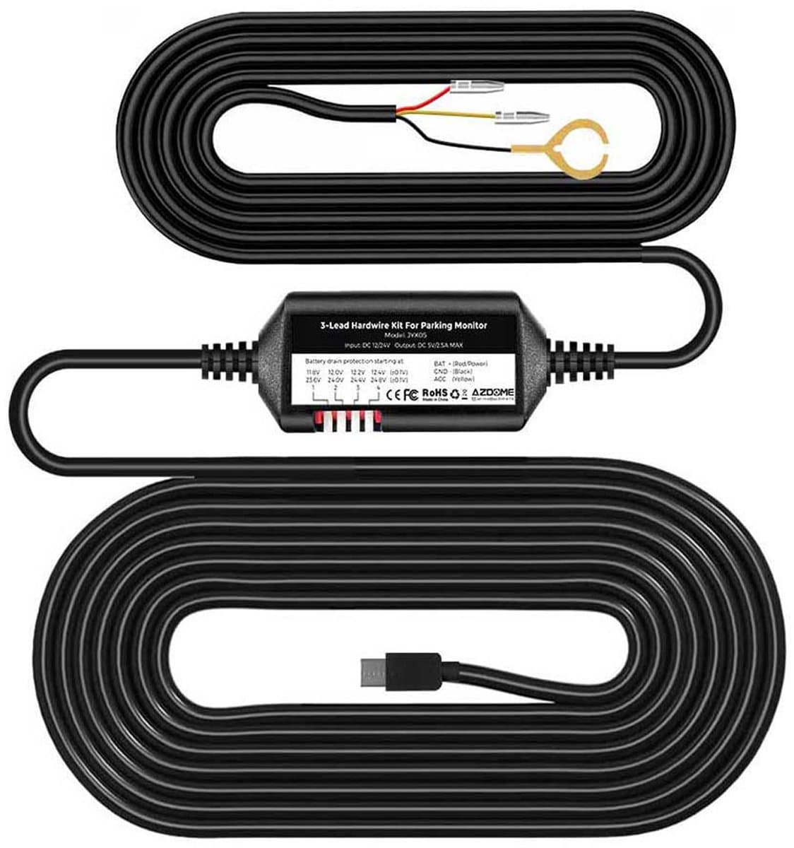 AZDome USB-C JYX05 permanente voeding 3-draads