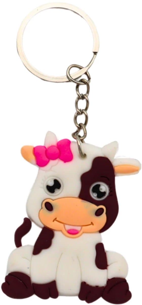 Sleutelhanger & Tashanger Koe - Choco - Schattig Kalf - Boerderij Dieren - voor Kinderen – Leuk Cadeau