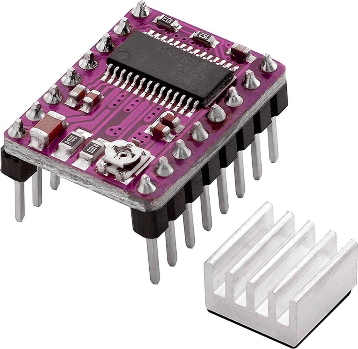 AZDelivery DRV8825 Stappenmotorstuurmodule met koellichaam, bijv. voor RAMPS 1.4, CNC-Shield, 3D-printer, Prusa Mendel compatibel met Arduino Inclusief E-Book!
