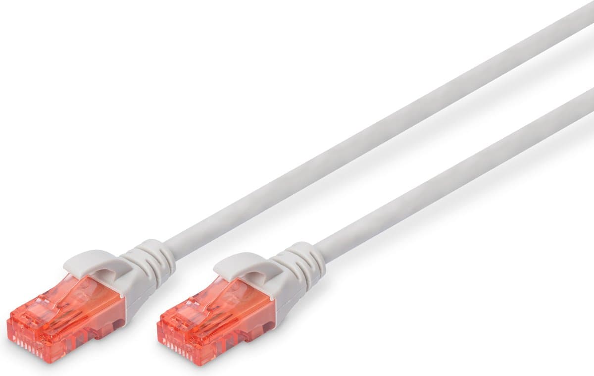 Digitus DK-1617-100 RJ45 Netwerkkabel, patchkabel CAT 6 U/UTP 10.00 m Grijs Halogeenvrij 1 stuk(s)