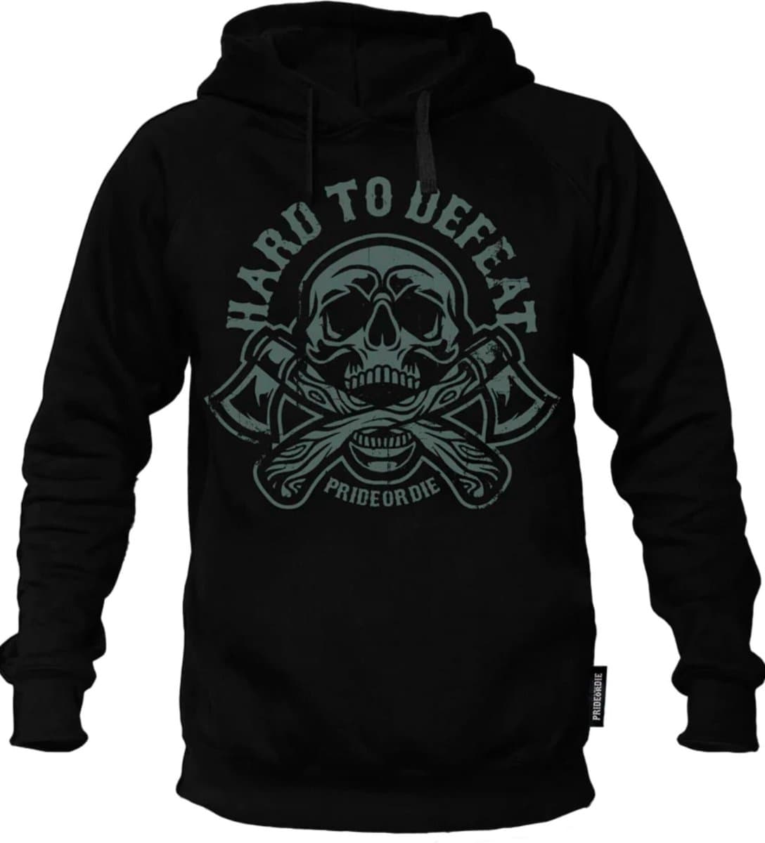 PRIDE or Die Hoodie Sweater HARD TO DEFEAT Zwart - XL