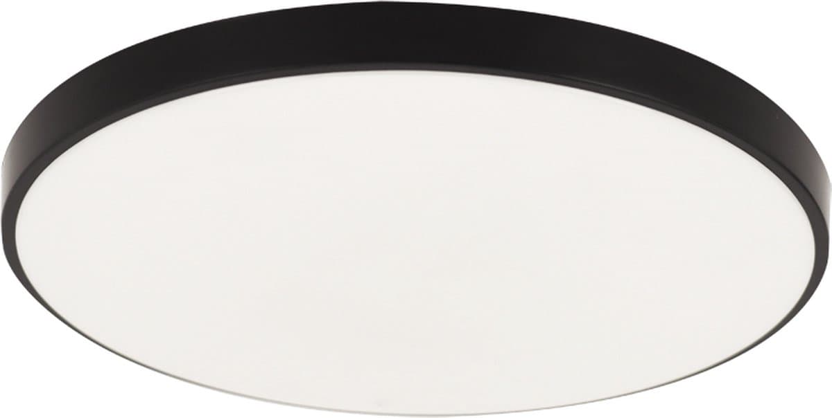 DOWBOR - LED Plafondlamp - Keuken / Woonkamer Ø27 - 18W - Dagwit licht 4000K - Mat Zwart - Opbouw - Rond