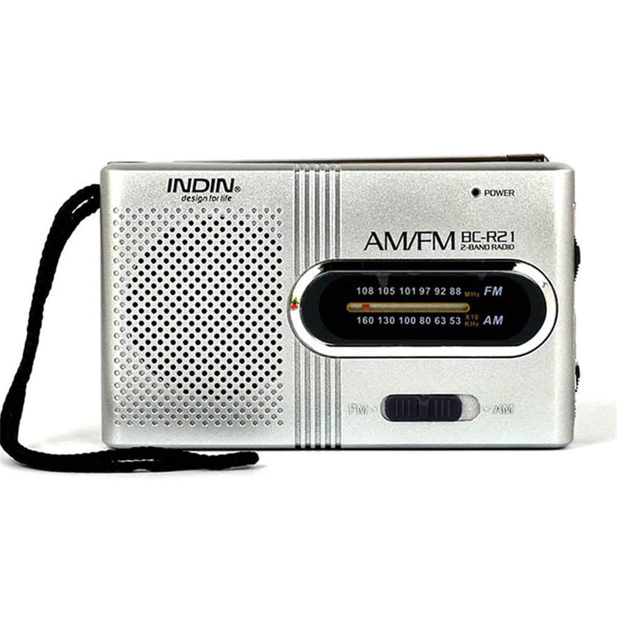 Peysaitr - Draagbare radio - FM/AM radio - Batterijvoeding - Geschikt voor binnen, buiten en noodgevallen -noodradio - Zilver - 96x58x23mm - 1 stuk