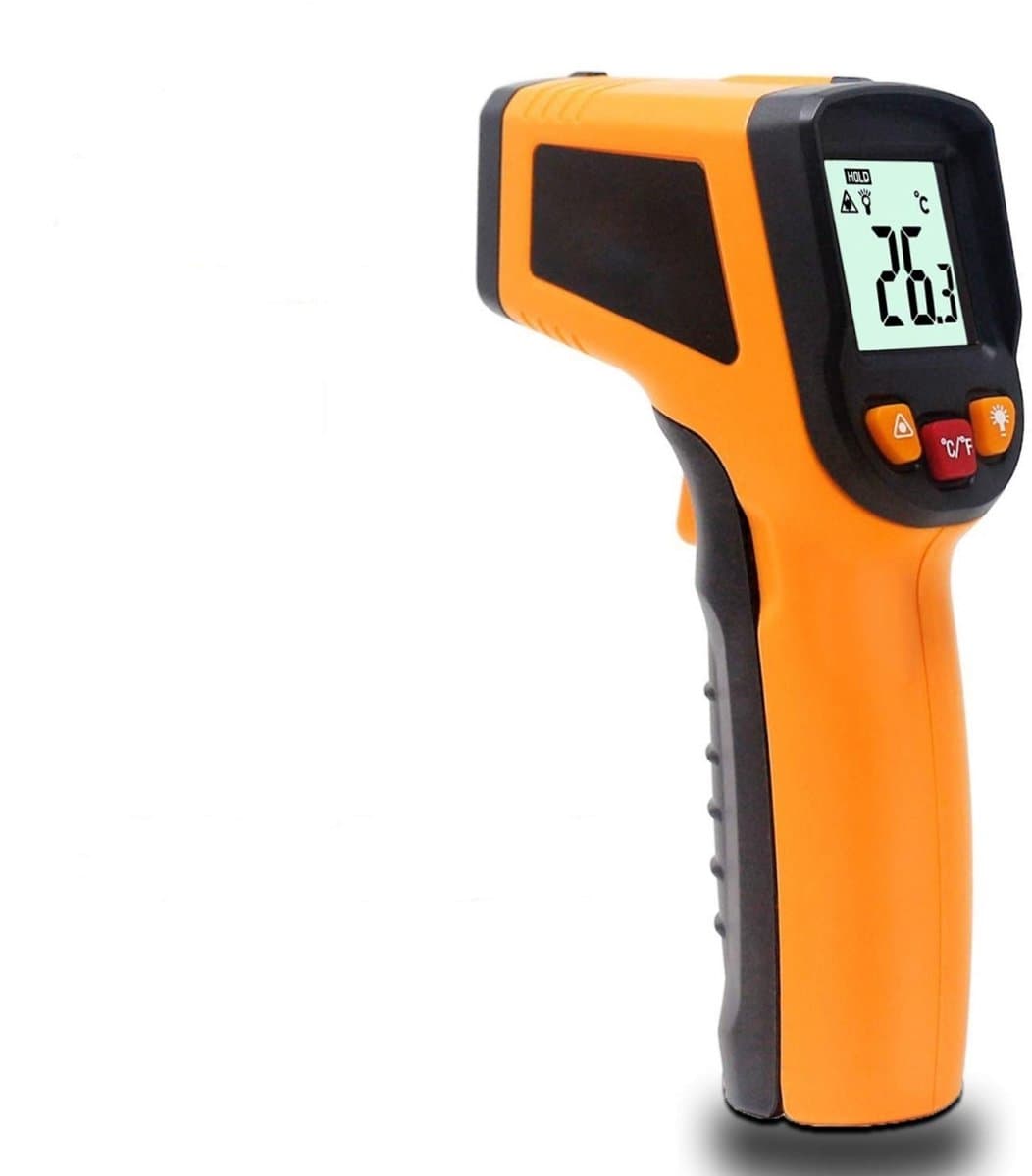 EXCITAT Infraroodthermometer - Contactloze laser-infraroodthermometer (-50°C tot 400°C) - LCD-scherm met achtergrondverlichting (niet voor menselijk gebruik)