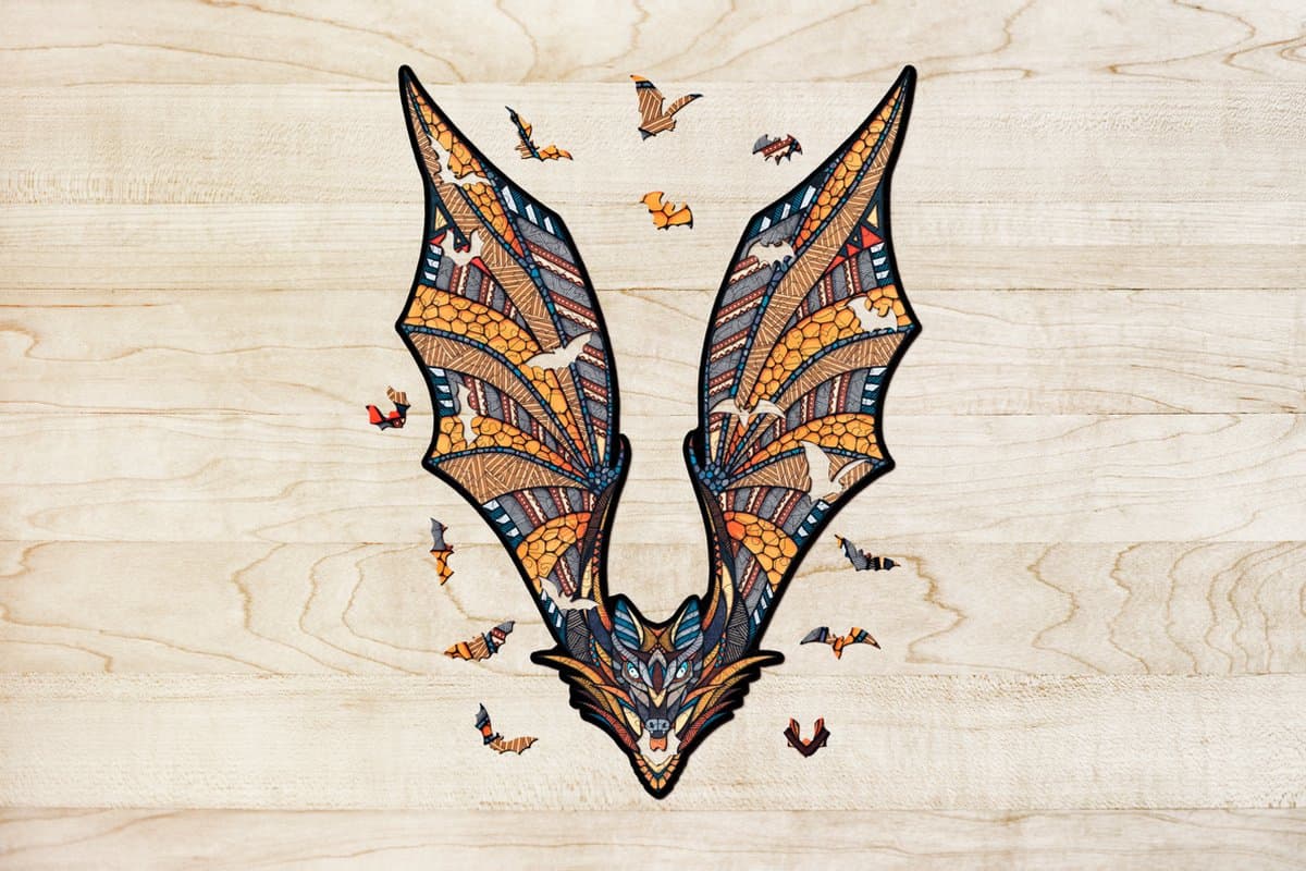 Eco Wood Art Houten Legpuzzel Vleermuis - Puzzel Volwassenen - Dierenpuzzel - Hout