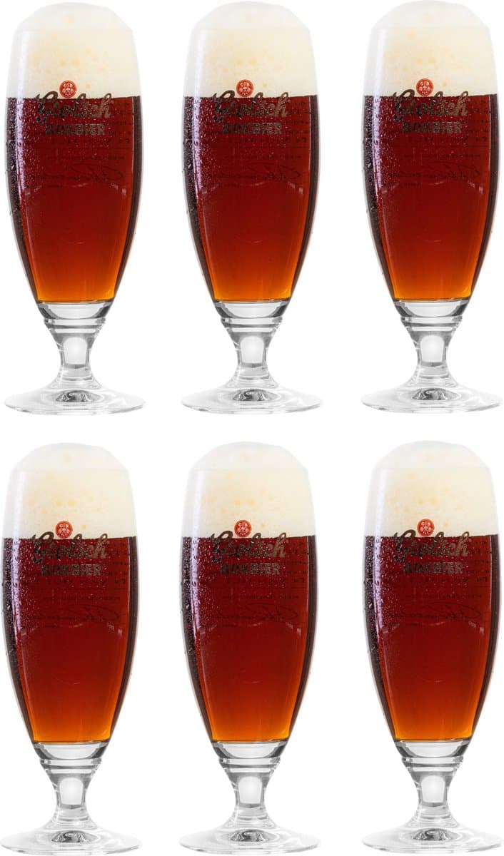 6x Grolsch bokbier glas 30 cl