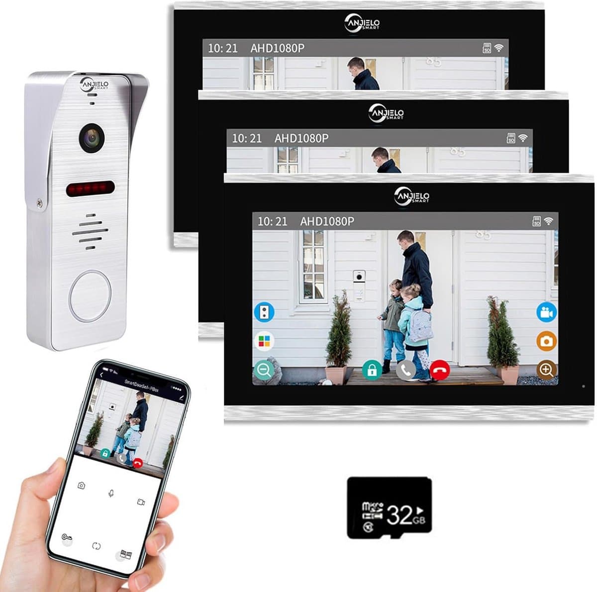 Bedraad Videodeurbel Systeem met 10 Inch Touch Monitor en WiFi Connectiviteit