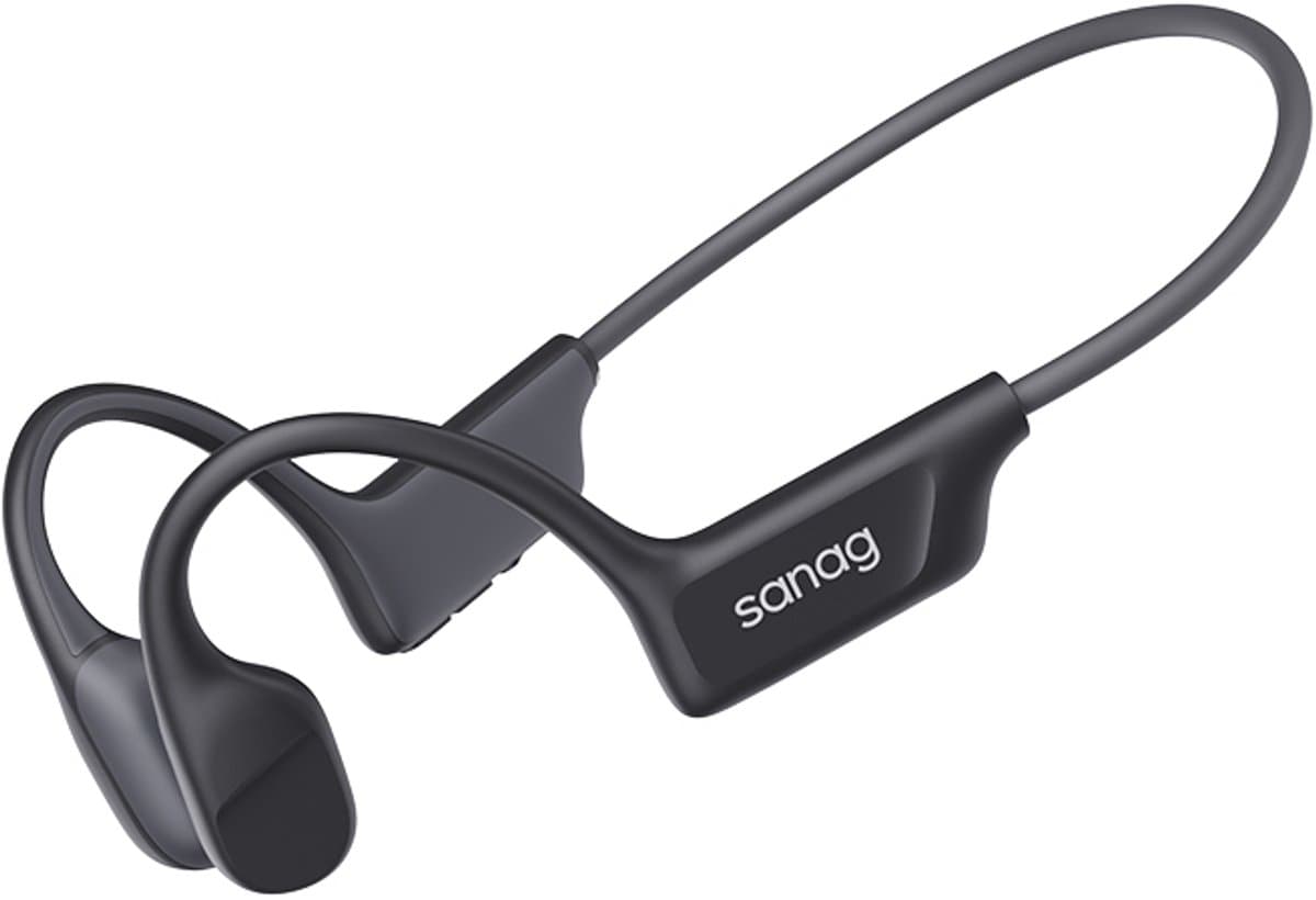 Bone Conduction Headphones – Koptelefoon Fietsen & Hardlopen – 10 Uur Batterij – IPX5 Waterdicht, Lichtgewicht & Noise Cancelling – Open Ear Design – Titanium Frame – Hardlopen / Fietsen / Fitness – Zwart