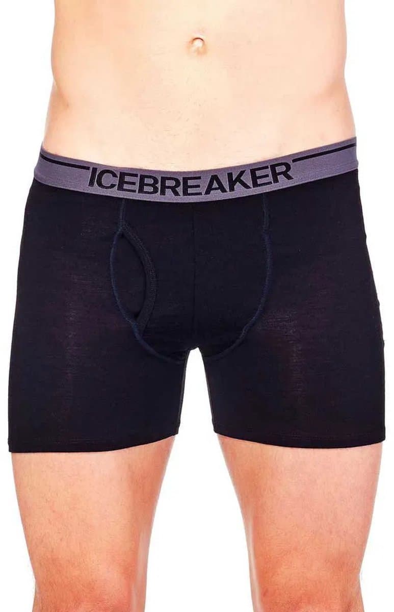 Icebreaker Anatomica Fly Boxers Zwart M Man