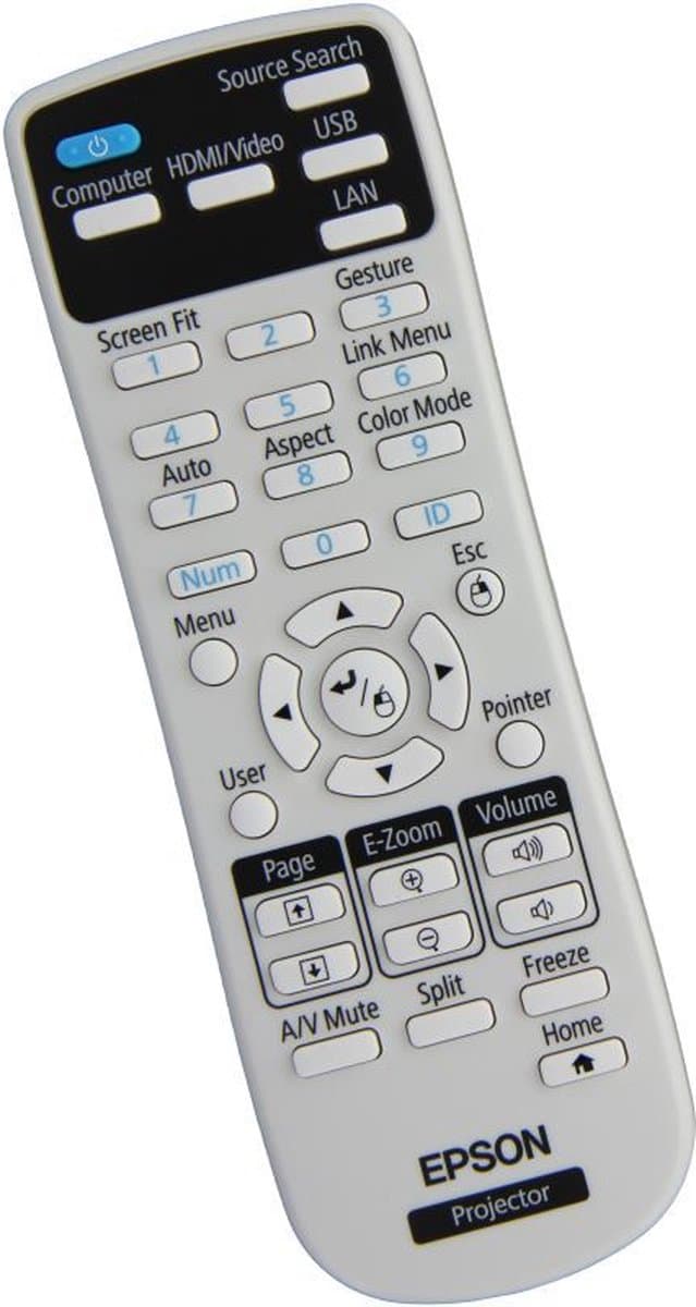 Afstandsbediening geschikt voor de EPSON H817C beamer, vervangt 2177023 / 217702300