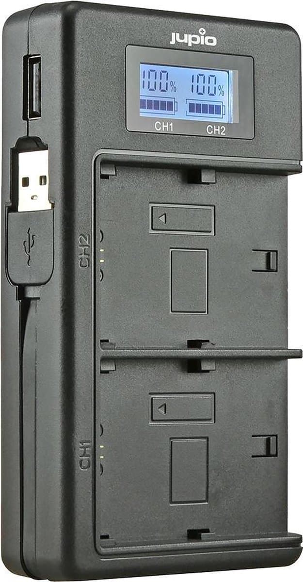 Jupio USB Duo Charger LCD voor Sony NP-FZ100