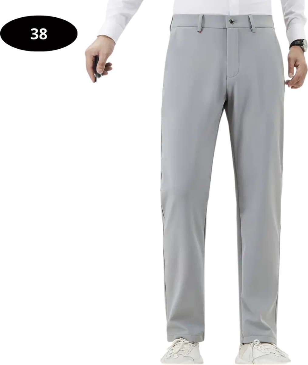 Livano Golfbroek Heren - Golfkleding - Golfen - Golf Accessoires - Nette Pantalon - Lichtgrijs XXL - Maat 54