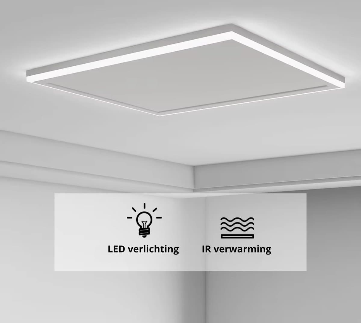 VH Infrarood paneel met LED verlichting & Wifi - Hoog vermogen IR - Instelbare lichtkleur - Dimbaar - 63 x 108 cm - 700 Watt