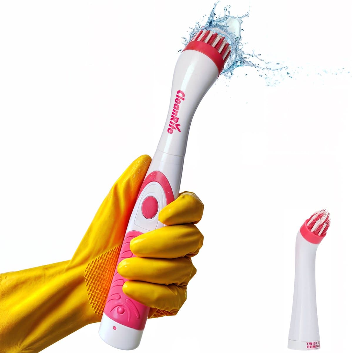 Elektrische Schoonmaakborstel Multi Scrubber - Elektrische Schrobber - Badkamer - Keuken - Schoonmaken - Waterdicht - Roze - Cleanrite