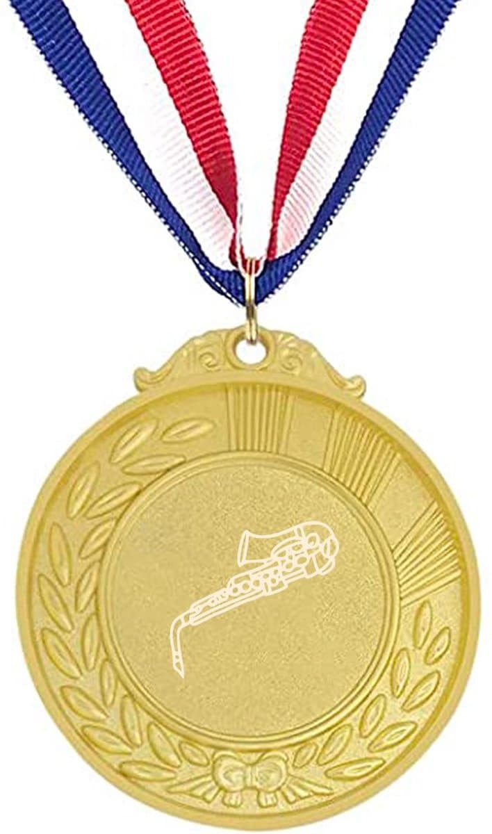 Akyol - saxofoon medaille goudkleuring - Saxofoon - cadeau muziekliefhebber - leuk cadeau voor je vriend om te geven - verjaardag muzikant