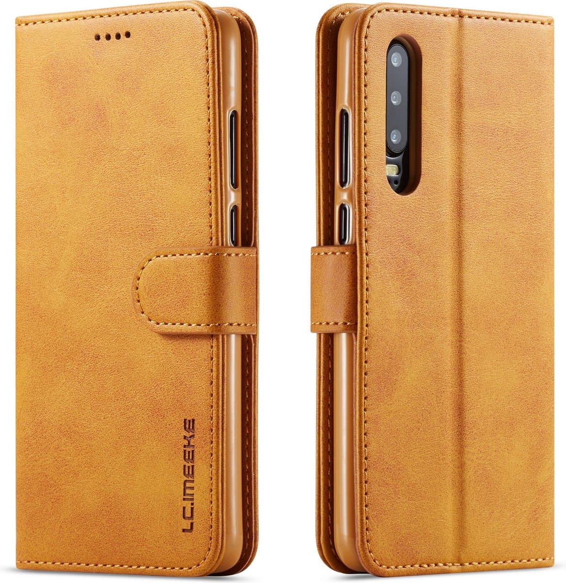 Bookcase Geschikt voor Huawei P30 - Bruin - Pasjeshouder - Portemonnee Hoesje
