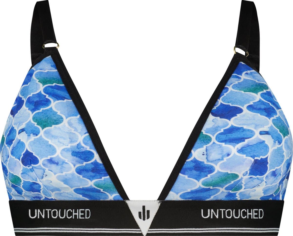 Untouched Bh zonder beugel – Arabic Blue Bralette – Ondergoed dames – Zacht & Duurzaam – Maat S