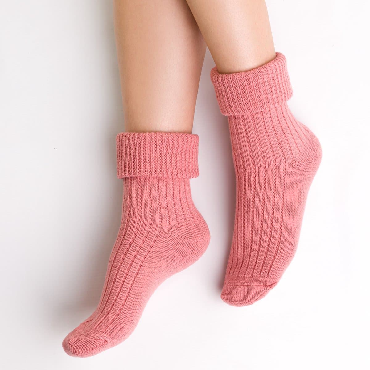 Huissokken-bedsokken-wintersokken-drukvrij-dames-meisjes-oudroze-maat 35-37