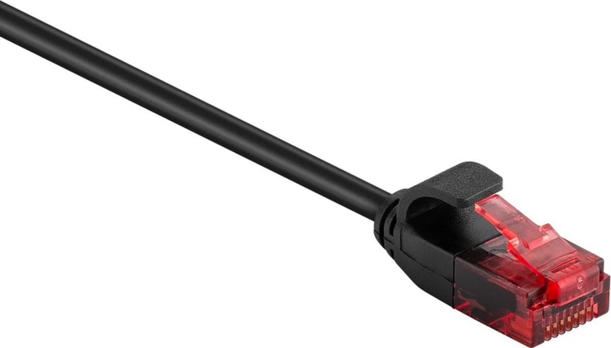 Slimline - Extra dunne CAT 6 Internetkabel / netwerkkabel - 1 meter - 3.6 mm dik - Zwart - Tot 1 Gbit - Perfect weg te werken