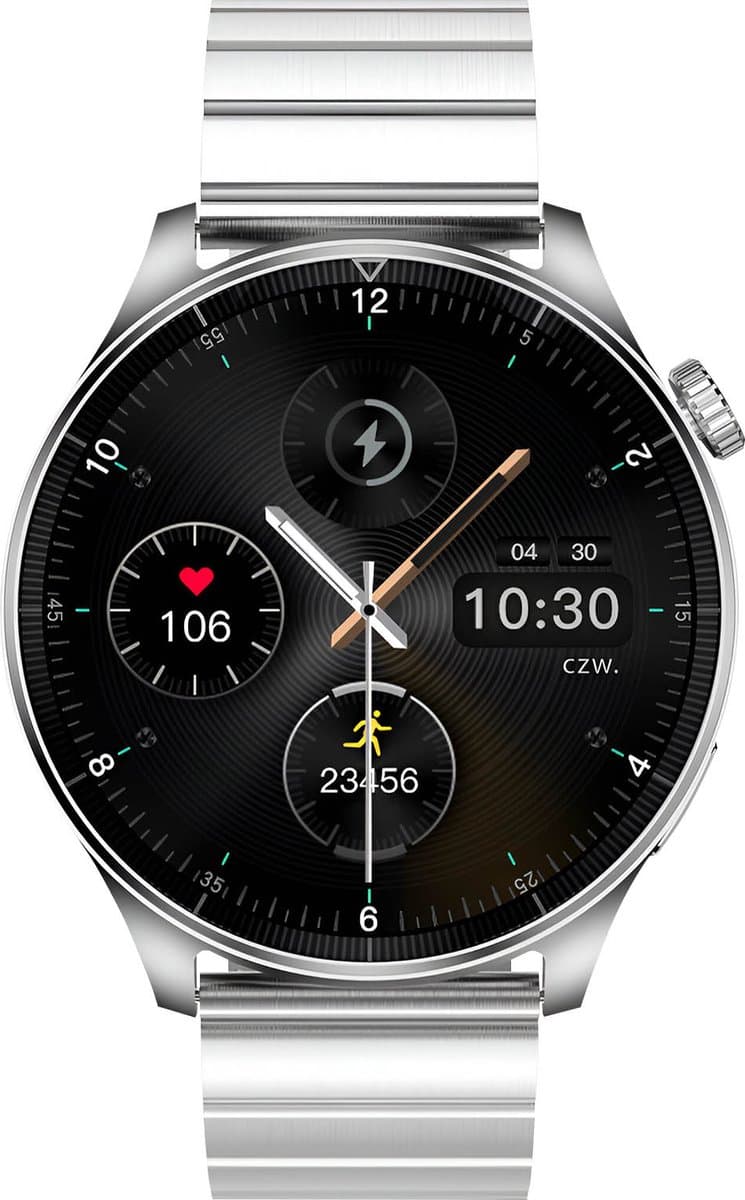 Forever, Luxe herenhorloge met verbinding belt sport gezondheid volgen waterdichte Grand 2, Zilveren