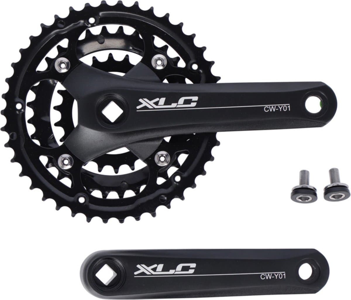 XLC CS-Y01 Crankstel – Zonder Trapas – 7/8 Versnellingen - Mountainbike (MTB) - 152 mm - Aluminium - Zwart