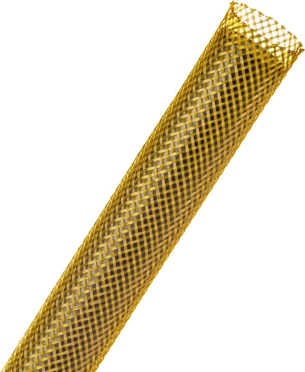 Techflex-PTN0.38YL/18-Kabelsok-Kabelsleeve-Kabelbeschermer-Kabel Management–Kabelkous-Kabelmantel-Maat: 4,8 - 12.7 mm-Kleur: Geel-Lengte: 18 meter