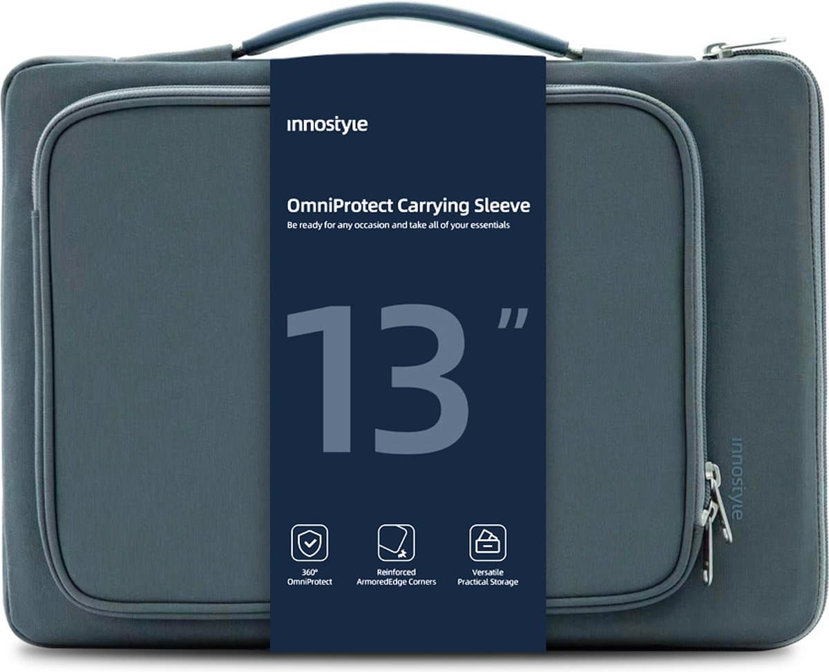 Innostyle® Omniprotect Laptoptas Dames / Heren - Laptophoes 13 inch - Waterdicht - Grijs