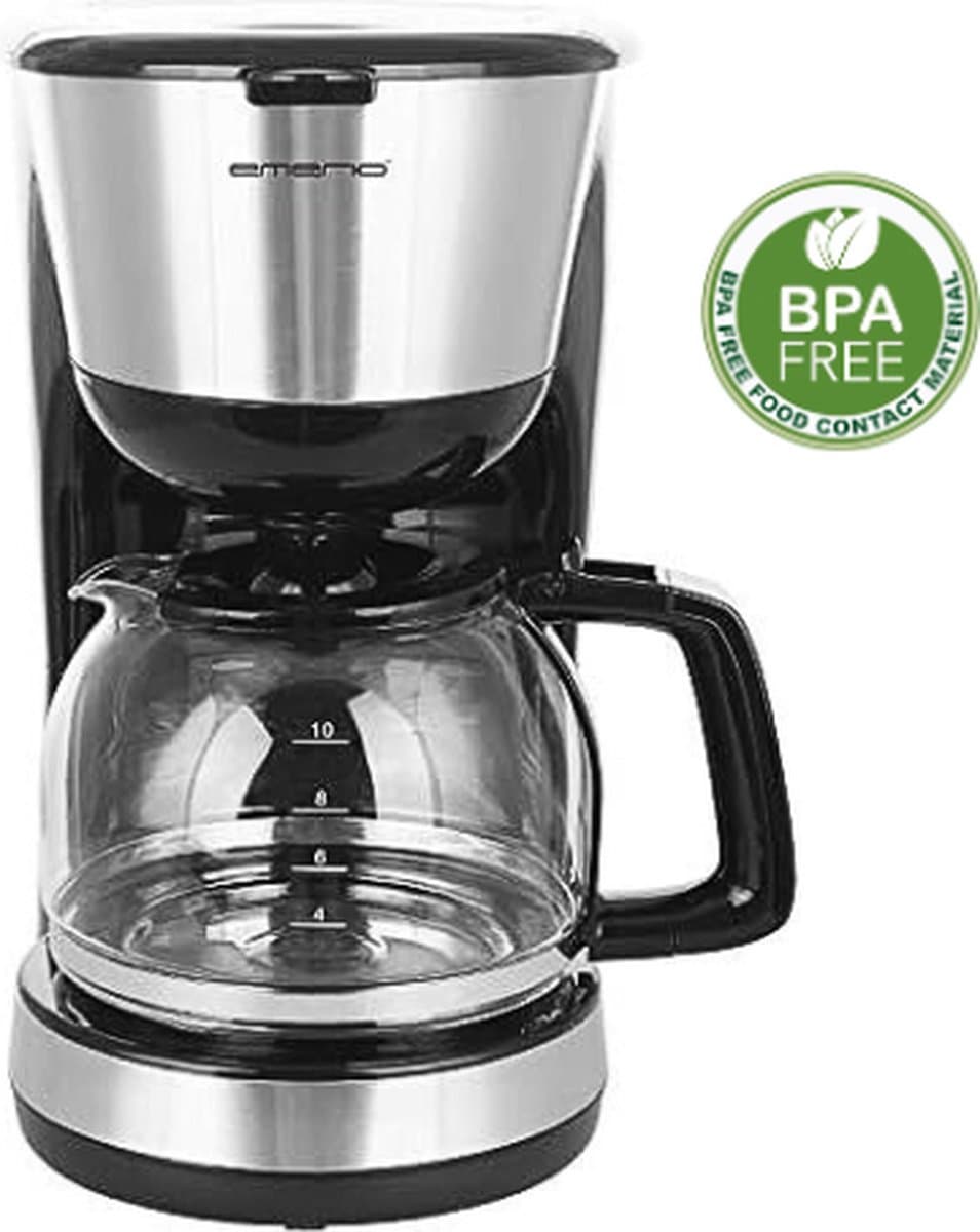 N.lux - Koffiezetapparaat - Filter koffie - Zwart - Filter-koffiezetapparaten - Filterkoffiemachine - 1,25 L - 10 Kopjes verse koffie - Anti-druppelfunctie - Koffiekan - Auto-off