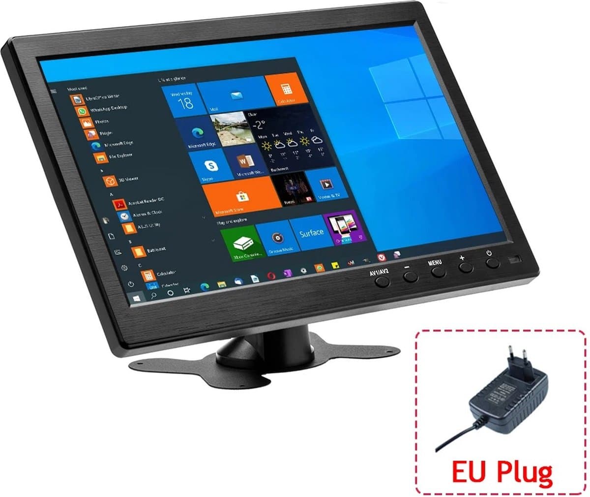 Portable monitor - Monitor - Beeldscherm - Vakantie - Reis - 10.1 Inch - 1024x600 - Draagbare monitor - Zwart - Draagbaar scherm