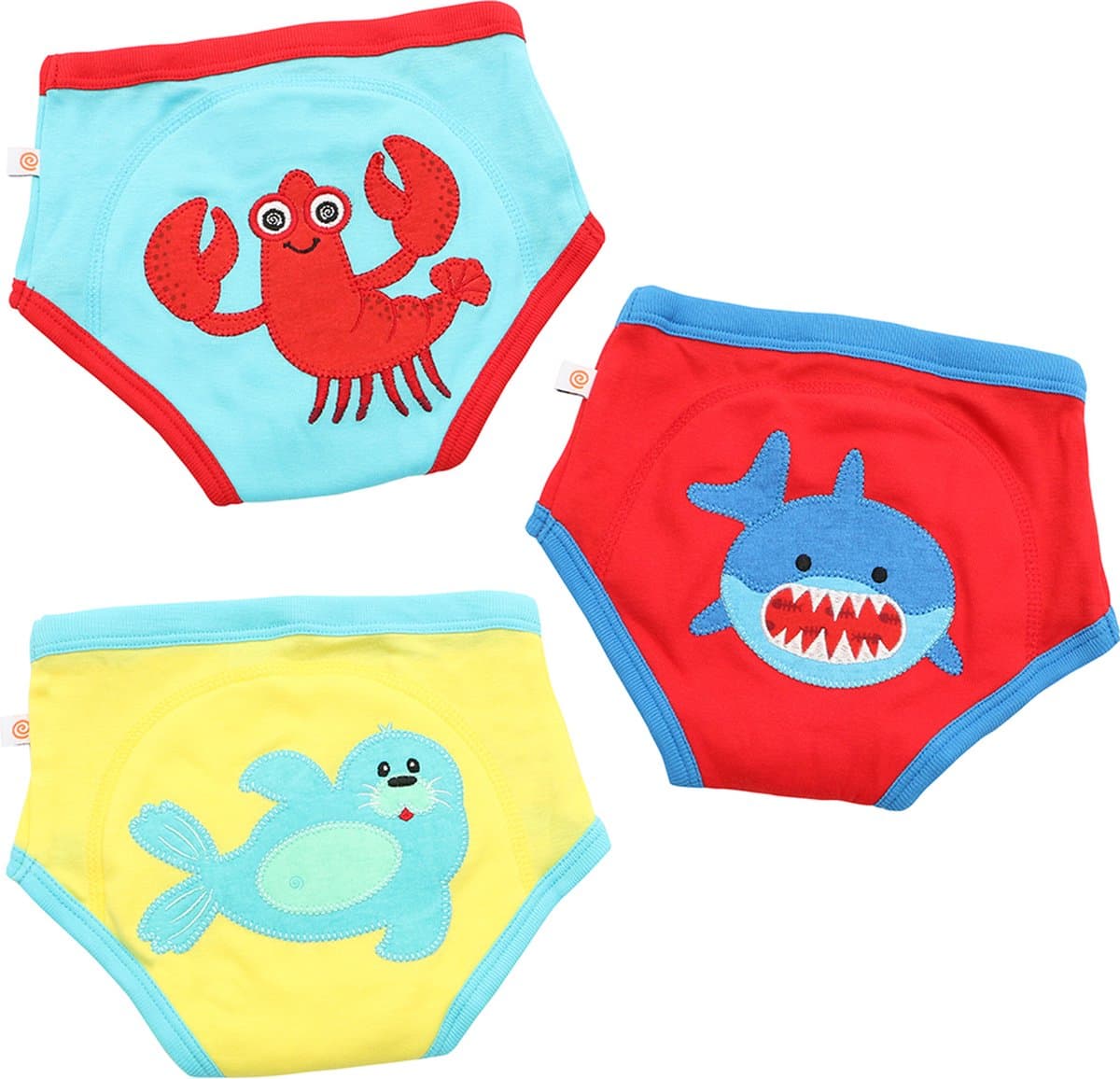 Zoocchini set van 3 oefenbroekjes - 100% organic katoen - Ocean Pals - Jongens - 3-4 jaar