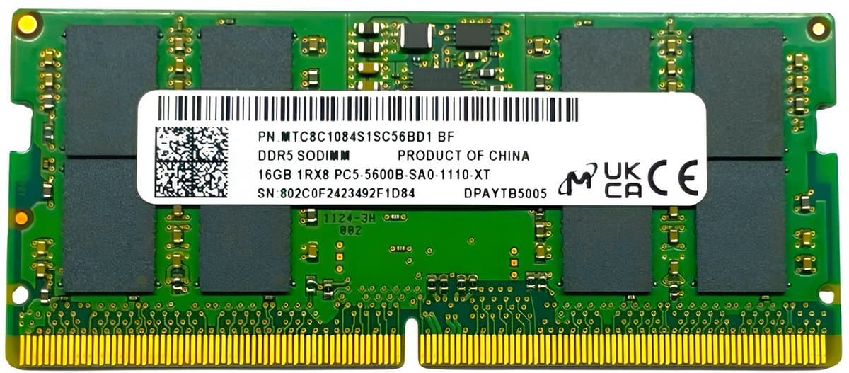 Micron 16GB DDR5-5600 SO-DIMM Laptopgeheugen