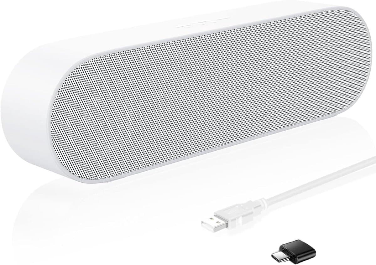 PC Luidsprekers - Computer Soundbar - Muziek Luisteren - Geïntegreerd Ontwerp - USB Aangedreven - Wit