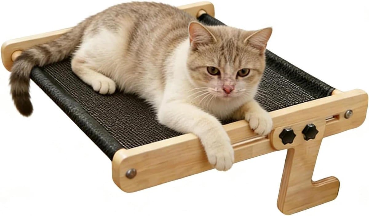 Kattenbed Baars - Hangmat Huisdier - Rusten en Kijken - Verstelbare Pasvorm - 43.5x39 cm - Enkele Laag