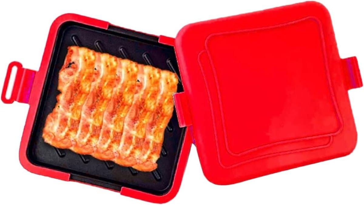 Sandwichmaker Magnetron - Panini Grill - Snelle Maaltijden - Antiaanbaklaag - 4 x 17 x 4 cm - Rood