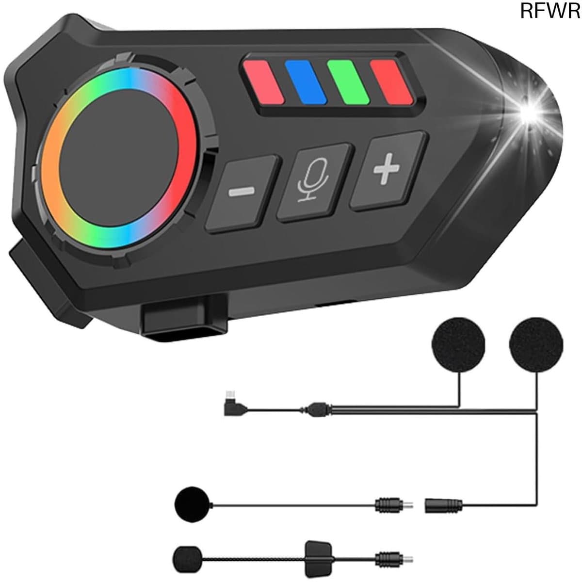 OBEST Motorcycle Helmet Headphones, Motorcycle Helmet with LED and RGB Lighting, Bluetooth 5.4, Wireless Hands-Free, HD Noise Cancellation, IPX8 Waterproof