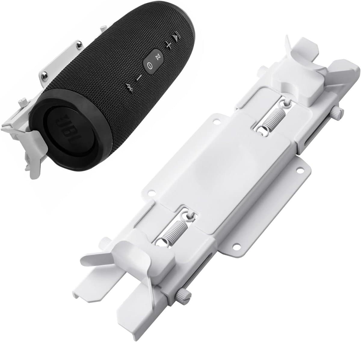 Speaker Muurbeugel - Speaker Houder - Muziek Luisteren - Verstelbare Veerclip - 25 cm - Wit