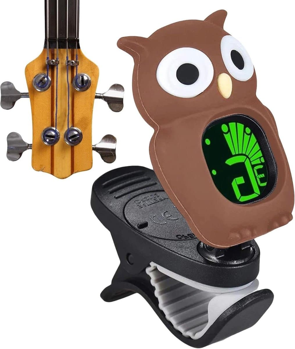 Gitaarstemapparaat Clip - Muziek tuner - Instrumenten stemmen - Uniek uil ontwerp - Compact formaat - Blauw