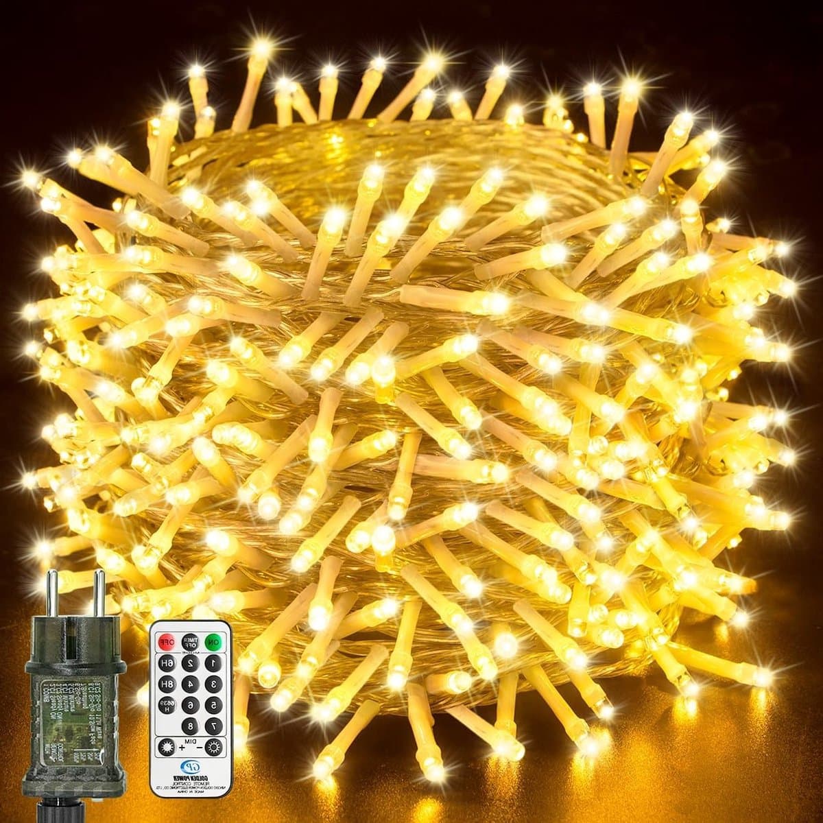 500 LED Sfeerverlichting met Afstandsbediening, 50 Meter, Warm Wit voor Feestdecoratie en Tuinverlichting