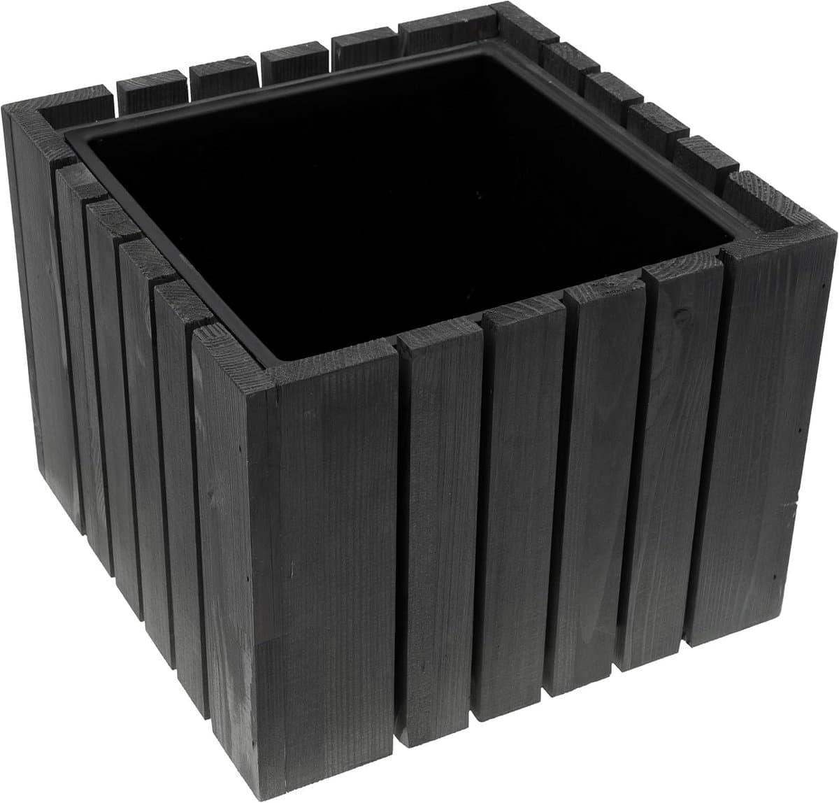 Houten plantenbak vierkant met binnenbak voor binnen en buiten
